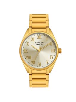 Carlos Philip - Men Roman Classic Gold Dial Analog Watch with Roman Numeral (M)