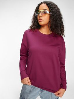 Bewakoof - Women's Maroon Oversized Sweatshirt