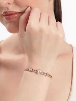 Estele - Rose Gold Finish Oval Shape Kada Bracelet