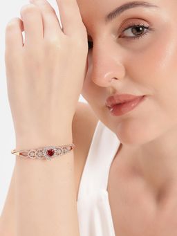 Estele - Rose Gold Finish Heart Shape Kada Bracelet