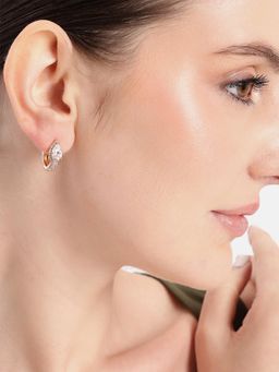 Estele - Drop Crystal Hoop Earrings