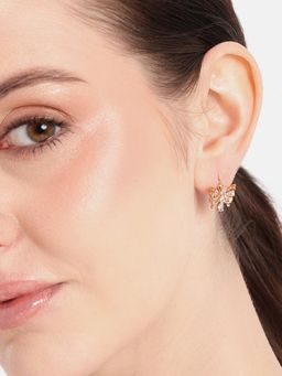Estele - Gold Plated Butterfly Design Hoop Earrings