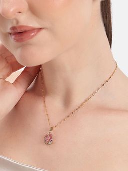 Estele - Pink Teardrop Crystal Pendant