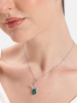 Estele - Rhodium Finish Butterfly Pendant