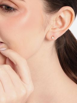 Estele - Gold Plated Square Stud Earrings