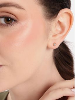 Estele - Gold Plated Circular Stud Earrings