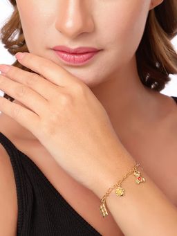 Carlton London - 18Kt Plated Charm Bracelet