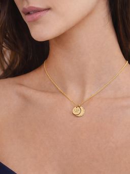 Carlton London - 18Kt Plated Textured Necklace