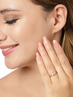 Carlton London - Gold Plated Solitaire Ring