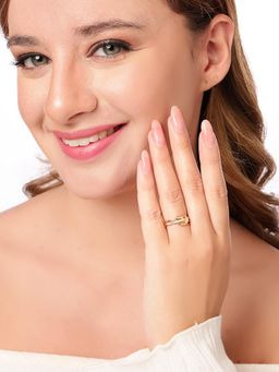 Carlton London - Gold Plated Heart Ring