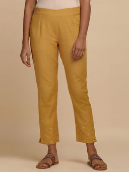 Folksong - Solid Yellow Solid Slim Pants