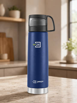Go24 - Fererro Denim Blue Fererro Stainless Steel 3 layer Insulated Regular Flask - 500ml
