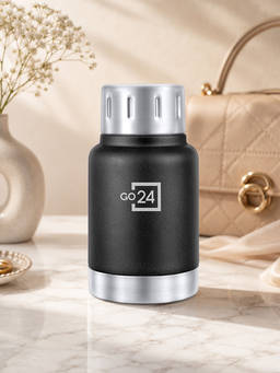 Go24 - Cameo Knight Black Cameo Stainless Steel 3 Layer Insulated Flask - 160ml