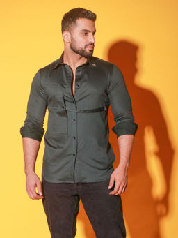 Echke - Dark Green Solid Shirt