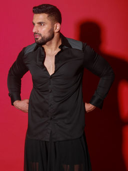 Echke - Black Colorblock Shirt