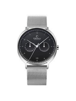Obaku - Ahorn Onyx Quartz Black Round Dial Mens Watch - V193Gmcbmc