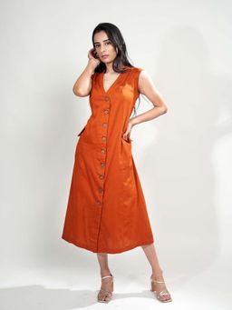 BILANG - Rust Isabella Tailored Solid Dress