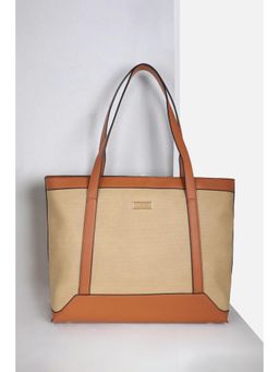 Van Heusen - Women Brown Colorblock Formal Tote Bag