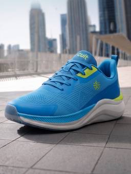 CULT - Blue Round Toe Jacquard Pair Of Running Shoes