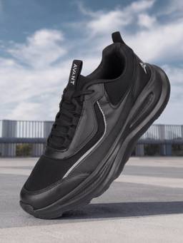 AVANT - Black Round Toe Pu Pair Of Running Shoes
