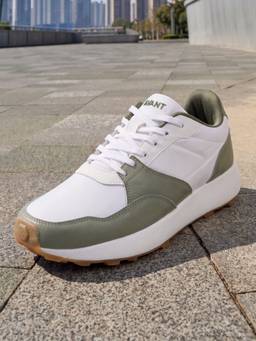 AVANT - White Round Toe Pu Pair Of Running Shoes