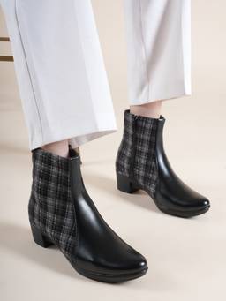Drop Bold - Black Pointed Toe Block Synthetic Pair Of Casual Boots