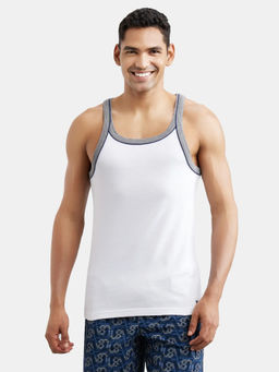 Jockey - US54 Men Super Combed Cotton Rib Square Neck Gym Vest - White