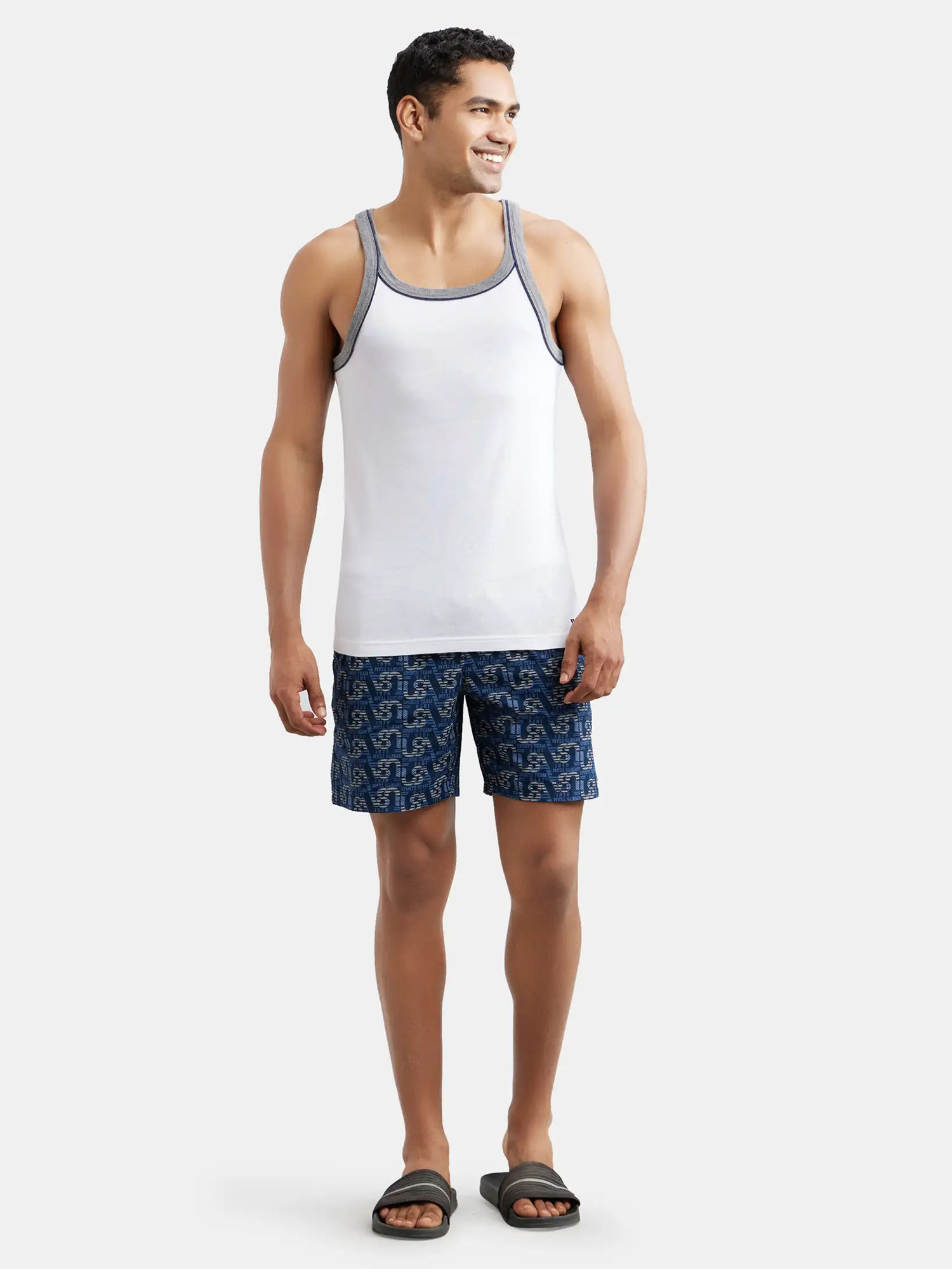 Buy Jockey US54 Men Super Combed Cotton Rib Square Neck Gym Vest