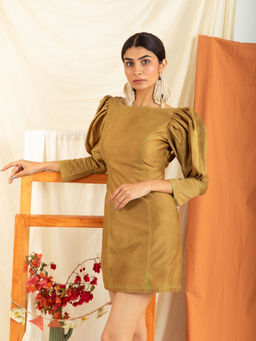 MEESA - Stella Moss Brown Dress