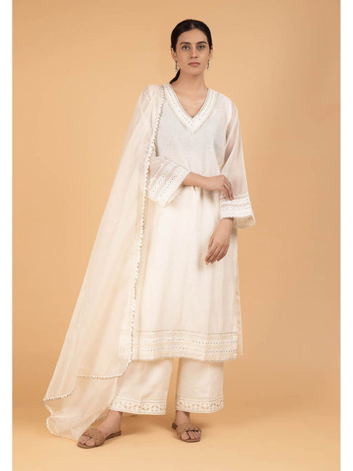 Matcha Lace Pants - White