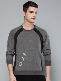 Alcis - Men Charcoal Grey Printed Sweatshirt