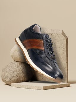 Bugatti - Ivar Navy Blue Men Leather Sneakers