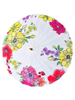 Little Surprise Box - Watercolour Flowers Chinese Canopy Style Rain and All Season Umbrella