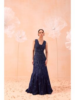 PARUL GANDHI - Navy Blue Stardust Gown