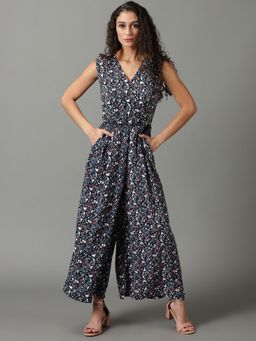 SHOWOFFFF - Womens V-Neck Printed Multi Jumpsuit