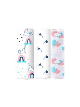 Elementary - Organic Cotton Newborn Swaddle Set of 3 - Unicorn Dream Land