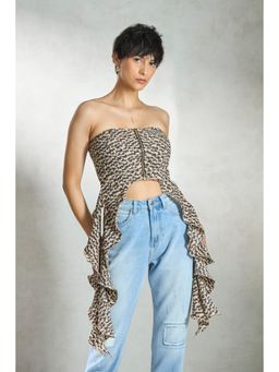 Virgio - Animal Viscose Bandeau Top for Women