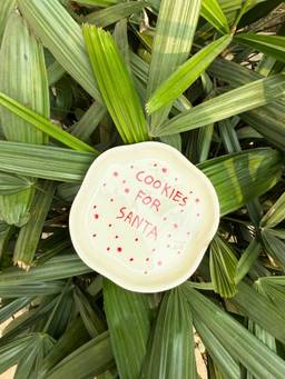 WEAVING HOMES - Cookies For Santa Dessert Plate For Christmas Dinnerware Item