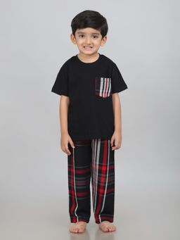 SHEER LOVE - half sleeve Black T-Shirt with pyjama