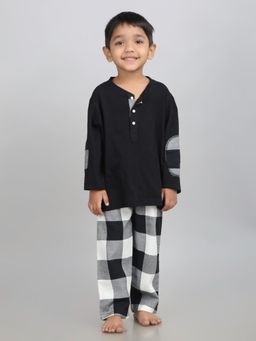 SHEER LOVE - full sleeve Black T-Shirt with pyjama