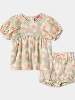 R&B - Floral Print Regular Girls Co-Ord Set