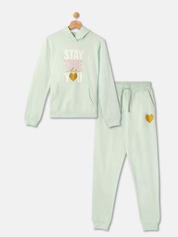 R&B - Green Graphic Relaxed Girls Co-Ord Set