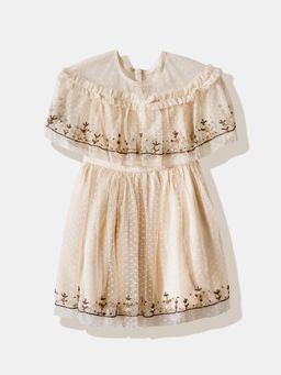 R&B - Embroidered Regular Girls Knee Length Dress