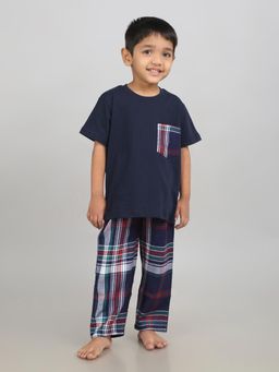 SHEER LOVE - half sleeve Navy Blue T-Shirt with pyjama