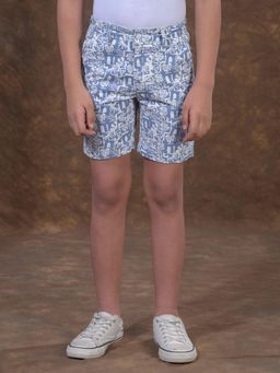 CRIMSOUNE CLUB - Boys Blue Printed 100% Cotton Shorts
