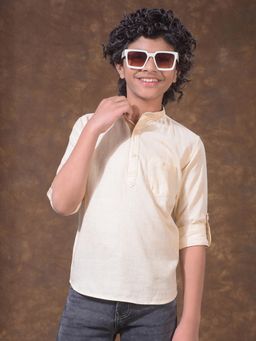 CRIMSOUNE CLUB - Boys Beige Linen Kurta