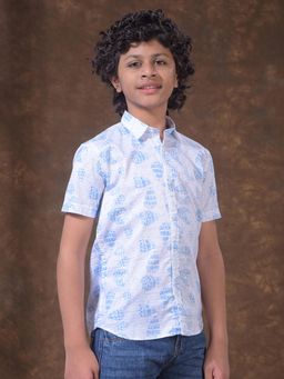 CRIMSOUNE CLUB - Boys Blue Printed Shirt