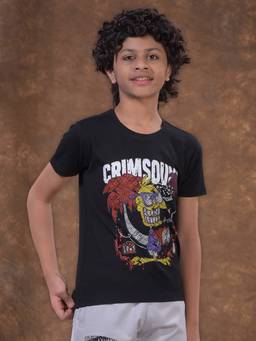 CRIMSOUNE CLUB - Boys Black Graphic Print T-Shirt