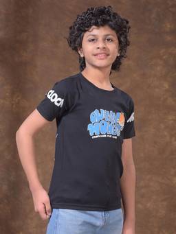 CRIMSOUNE CLUB - Boys Black Graphic Print T-Shirt