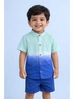 The Magic Wand - Half Sleeves Tie and Dye Shirt - Blue